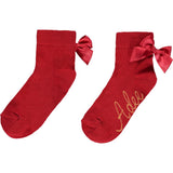 ADee Queen Bow Ankle Socks Red