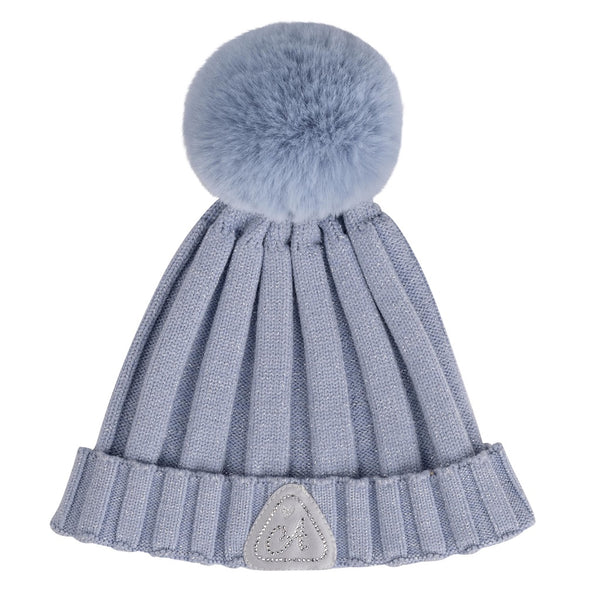 ADEE Paola Knitted Lurex Pom Pom Hat