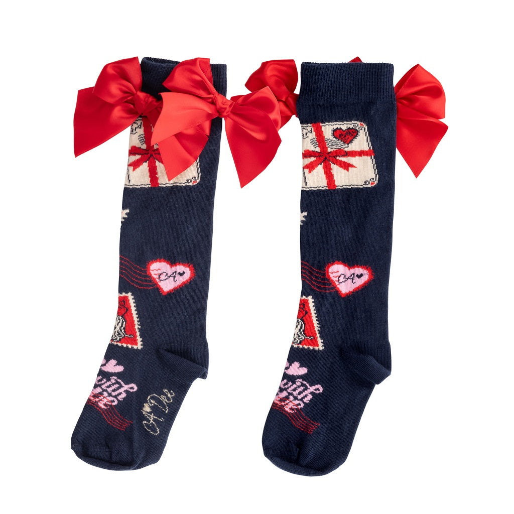 ADEE Ramona Envelope Print Knee High Socks