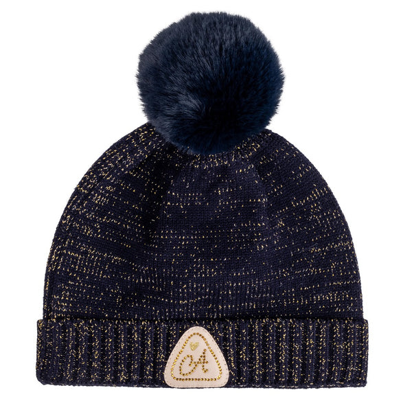 ADEE Rani Knitted Pom Pom Hat Navy