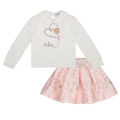 ADEE Star Teddy Print Skirt Set