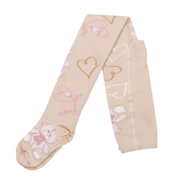 ADEE Serenity Teddy Print Tights Beige