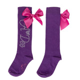 ADEE Tate Diamante Knee High Socks Purple