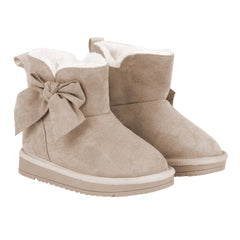 ADEE Bowtiful Bow Ugg Boots Beige