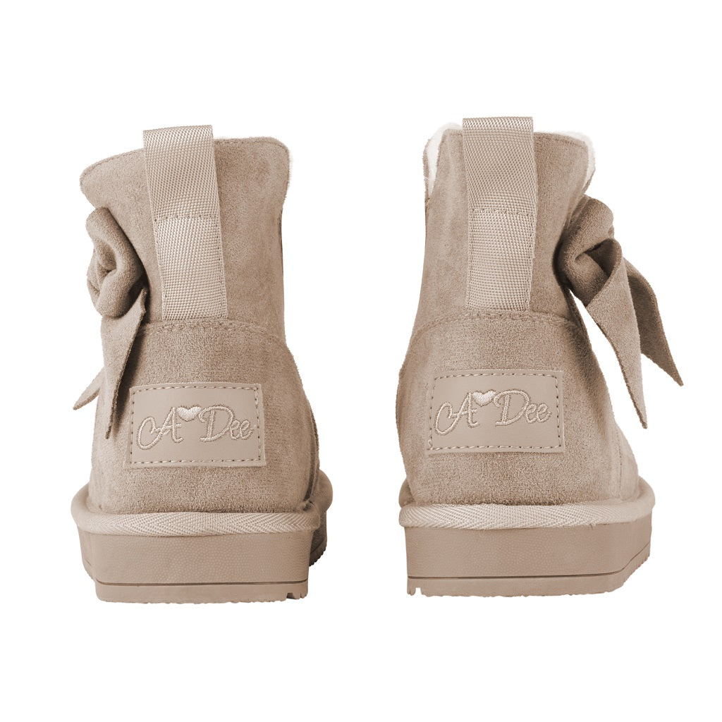 ADEE Bowtiful Bow Ugg Boots Beige