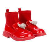 ADEE Mary Jane Red Diamante heart sock wellie 