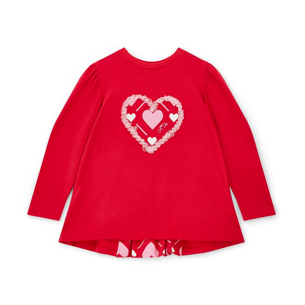 ADEE Lola Heart Print Legging Set Red