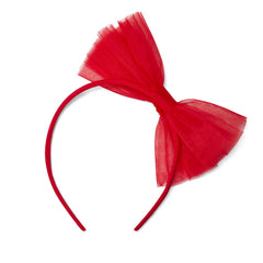 ADEE Lennon Tulle Bow Hairband Red