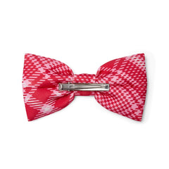 ADEE Leighton Check Bow Hair Clip Red