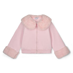ADEE Winter Bloom Collection. The Audrey Bomber features gorgeous fur trim detailing and a classic diamanté A*Dee logo across the back. Pale Pink