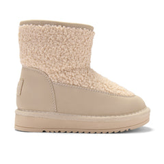 ADEE A cosy update to everyday footwear, the Teddie boots are crafted from soft faux suede and finished with a chunky sole and signature logo detail. Stone Beige