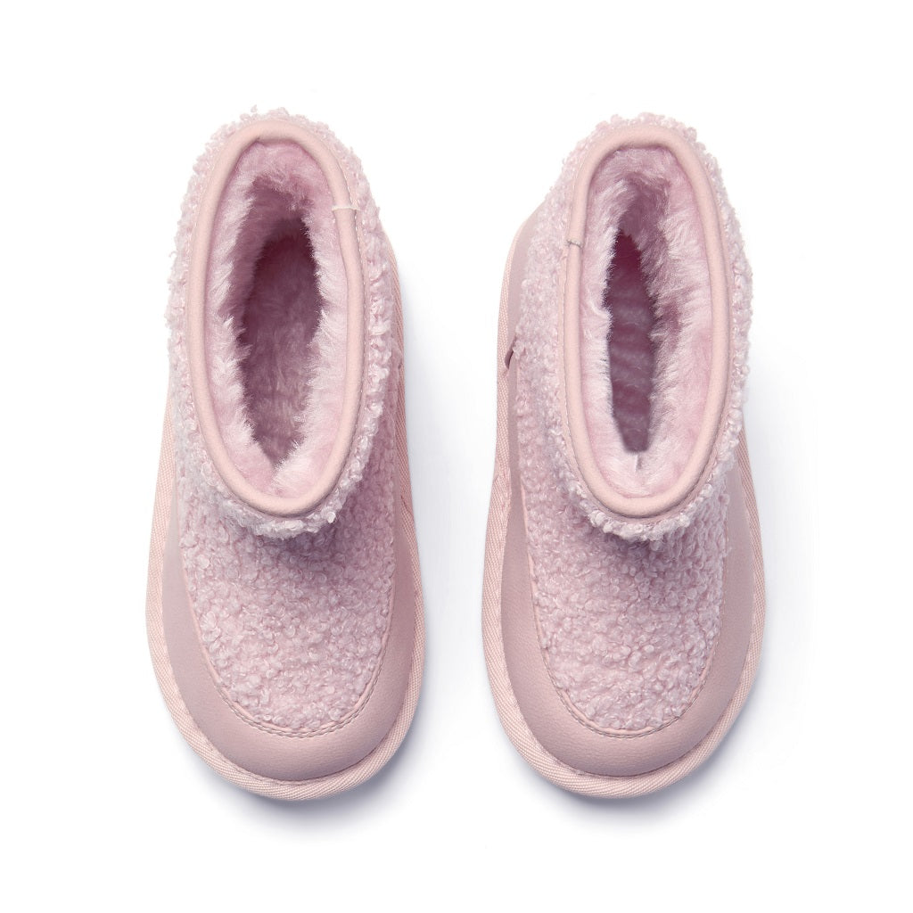 ADEE A cosy update to everyday footwear, the Teddie boots are crafted from soft faux suede and finished with a chunky sole and signature logo detail. Pale Pink