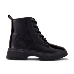 ADEE Go back to school in style with the black Selene boot. Featuring branding embroidered branding and lace up fastening. Finished with non-slip rubber soles.