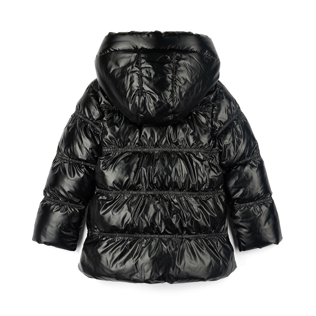 ADEE BTS The Luna padded jacket features cute heart shaped pockets on the front and diamante badge on one sleeve. Complete with full hood and branded zip fastening. Black