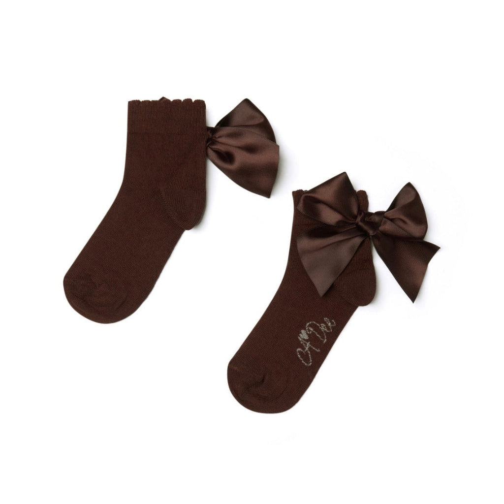 ADEE Finish your back to school outfit with the Cara ankle socks. Featuring a cute satin bows to the back.