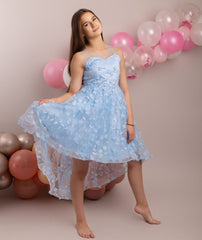 Courntney 3D Floral Dress Baby Blue