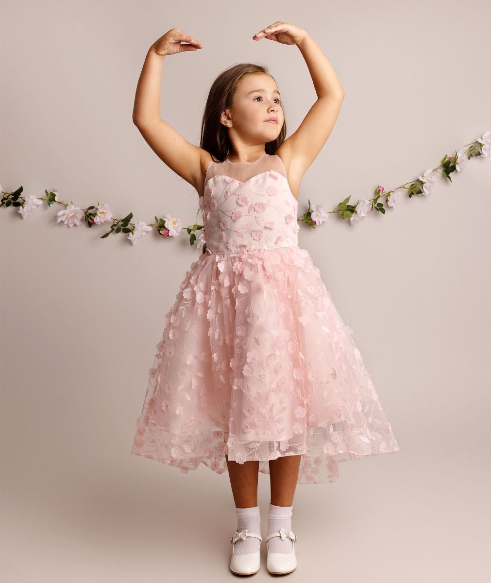 Courntney 3D Floral Dress Pink