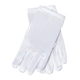 White Satin Gloves with Pearl Cross