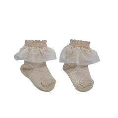 Little A Frill Ankle Socks Light Gold