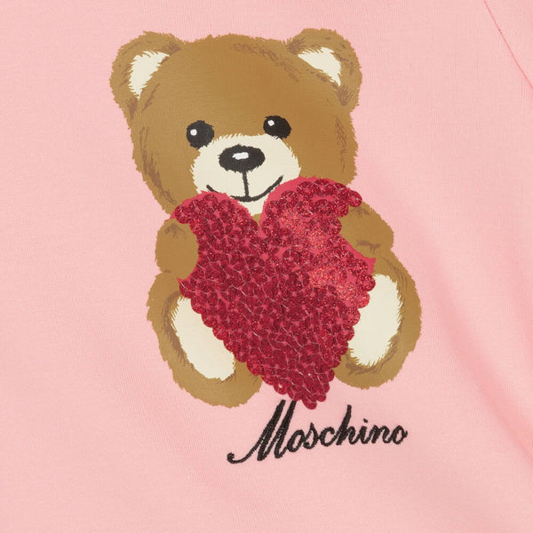 Baby Moschino Teddy Sequin Heart Dress