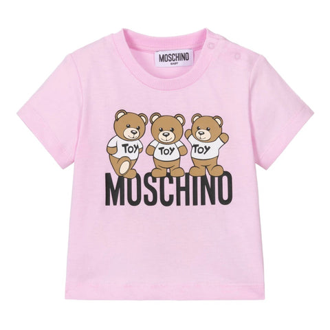Baby Moschino Teddy Friends T-Shirt Pink
