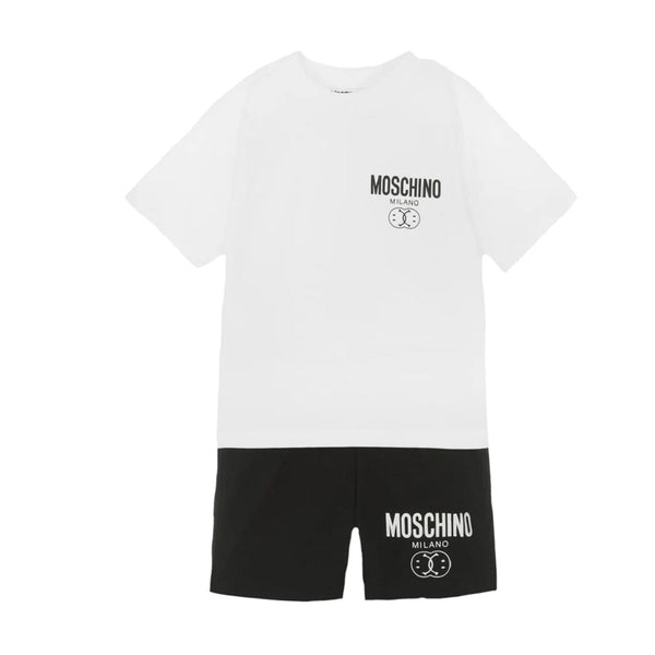 Moschino Kids T-Shirt & Shorts Set White/Black