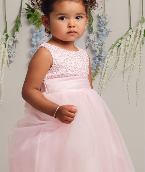 Girls Sequin Tulle Dress Pink