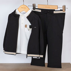 Mayoral Baby Boys Smart Trouser Set in premium viscose blend. Features soft, breathable fabric with secure zipper closure for effortless dressing