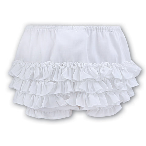 Sarah Louise Frilly Knickers White