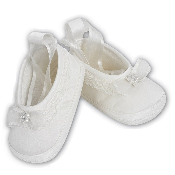Baby Girls Satin Shoes 4408 White - Kizzies, Shoes - Childrens Wear