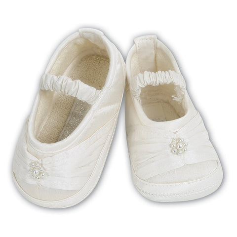 Baby Girls Satin Shoes 4409 Ivory - Kizzies, Shoes - Childrens Wear