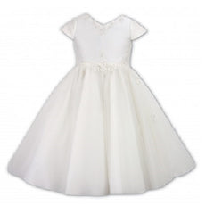 Sarah Louise Girls Ivory Ballerina Length Dress