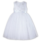 Ceremonial Ballerina Length Dress 070035 White - Kizzies, Dresses - Childrens Wear