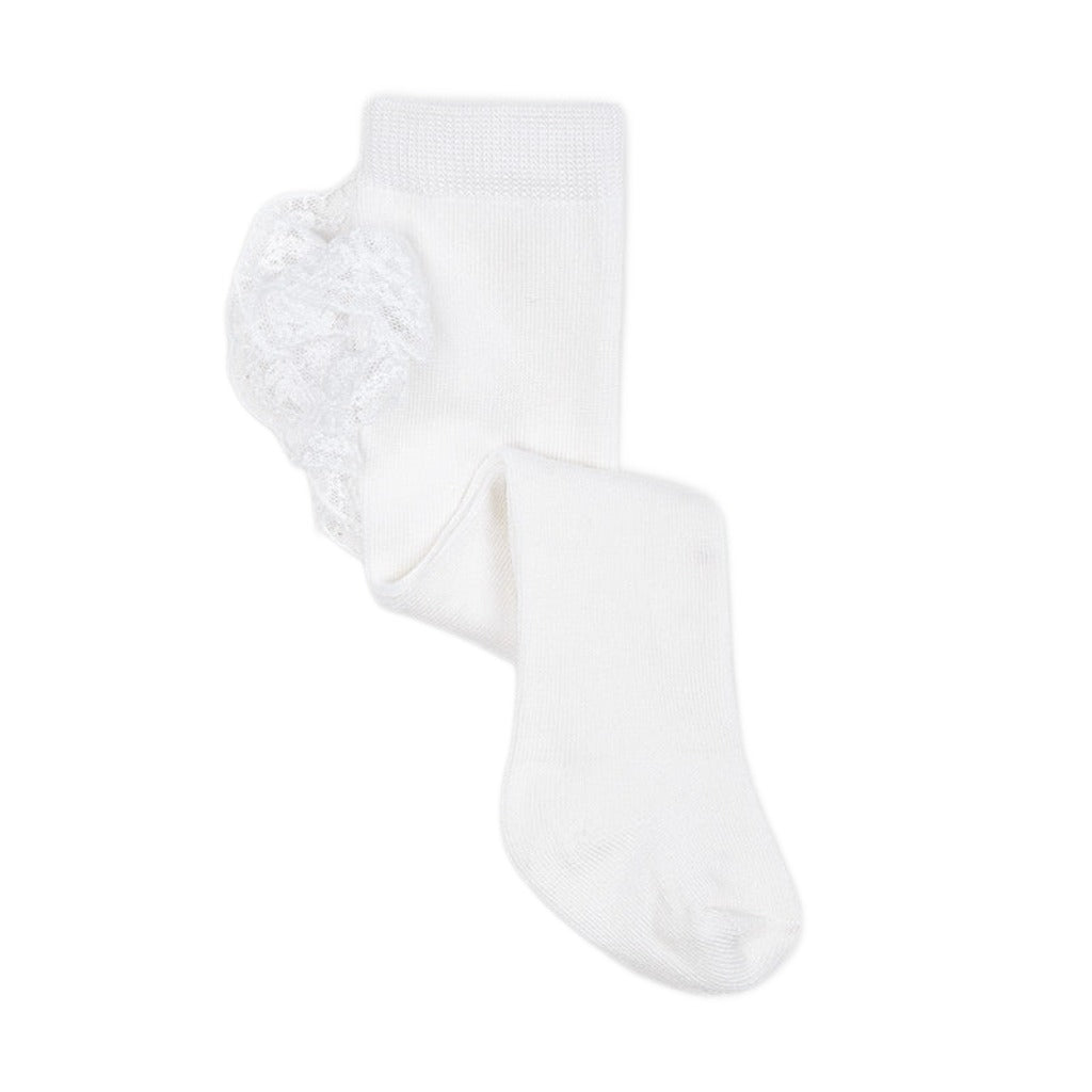 Baby Girls Ruffle Tights White