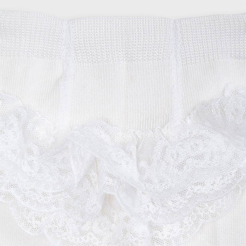 Baby Girls Ruffle Tights White