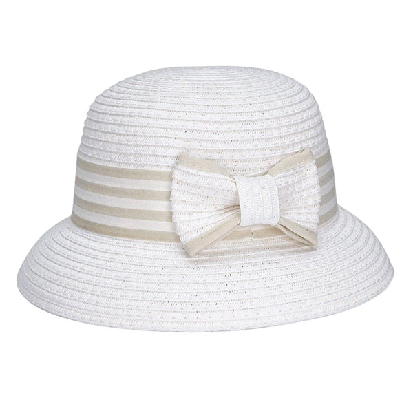 Girls Natural Striped Hat - Kizzies, Hats - Childrens Wear