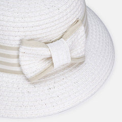 Girls Natural Striped Hat 