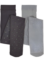Mayoral Girls Sparkly Tights 2 Pair Set Grey