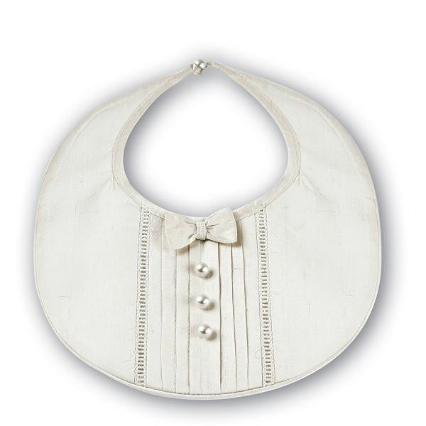 306 Ivory Silk Bib - Kizzies, Bibs - Childrens Wear