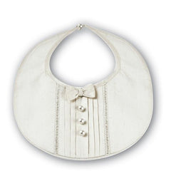 306 Ivory Silk Bib - Kizzies, Bibs - Childrens Wear