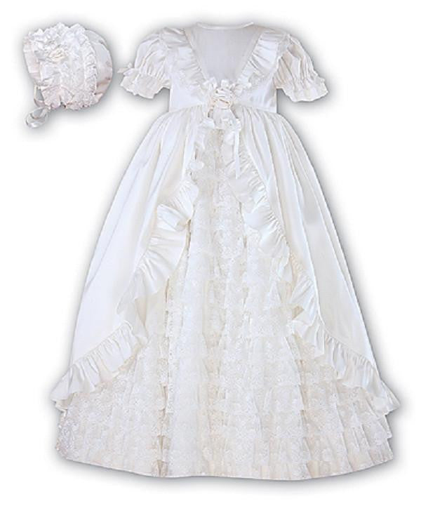 1760 Christening Silk Robe & Bonnet - Kizzies, Dresses - Childrens Wear