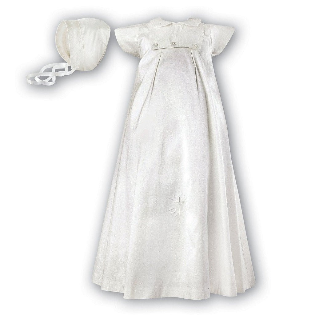 Sarah Louise Christening Silk Robe and Hat - Christening Robes - Kizzies