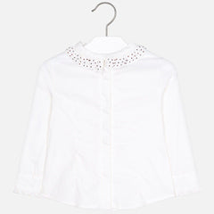 Girls Blouse White Red