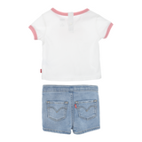 LEVIS Baby Girls Checkerboard Iconic Shorts Set