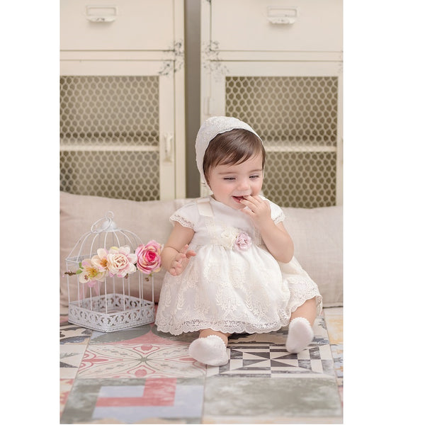 Baby Ivory Lace Dress Set 20VBG - Kizzies, Dresses - Childrens Wear