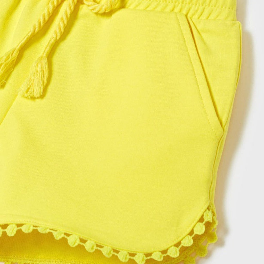 Girls Chenille Shorts Lemon