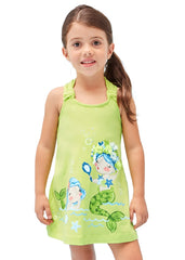 Girls Mermaid Dress Lime