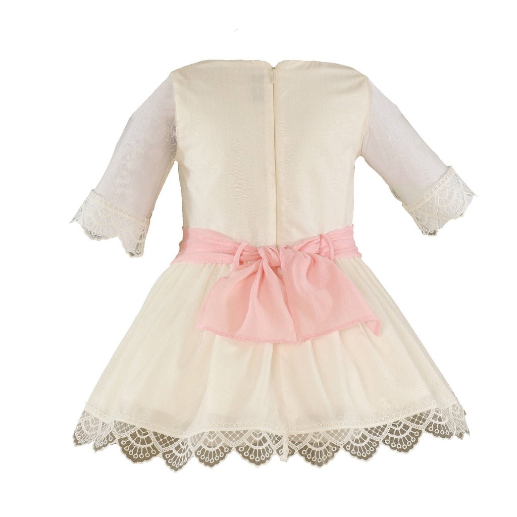 Girls Beige Dress 221V - Kizzies, Dresses - Childrens Wear