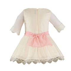 Girls Beige Dress 221V - Kizzies, Dresses - Childrens Wear