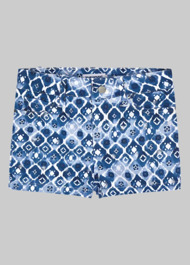 Mayoral Girls Printed Shorts Blue Ink